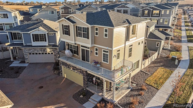 birds eye view of property featuring a residential view