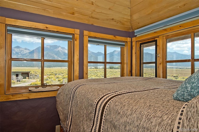 bedroom with a mountain view