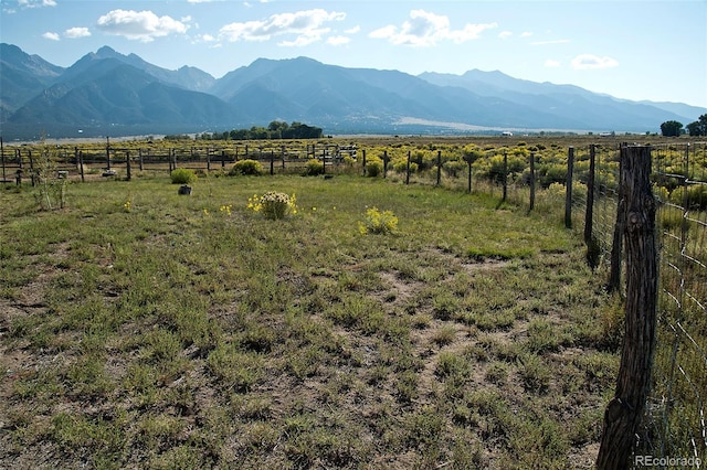 property view of mountains featuring a rural view