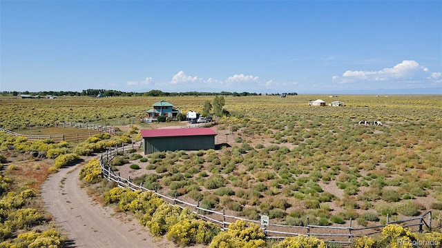 bird's eye view featuring a rural view