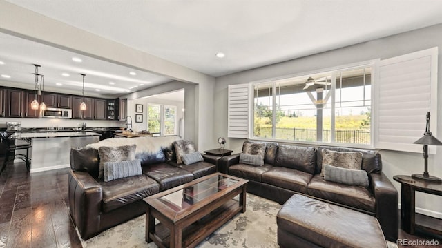 living room featuring light hardwood / wood-style flooring