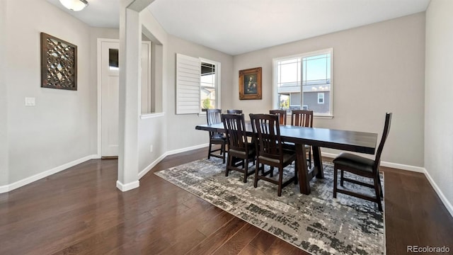 dining room featuring dark wood-type flooring