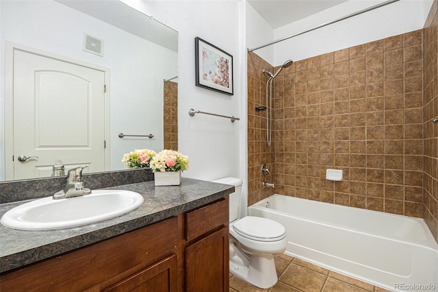 10184 Park Meadows Dr Unit 1102, Lone Tree, CO 80124 - full bath featuring vanity, tile patterned floors, toilet, and shower / bath combination