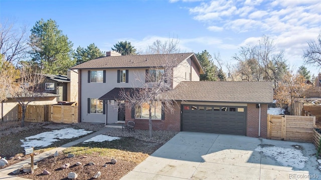 view of property with a garage