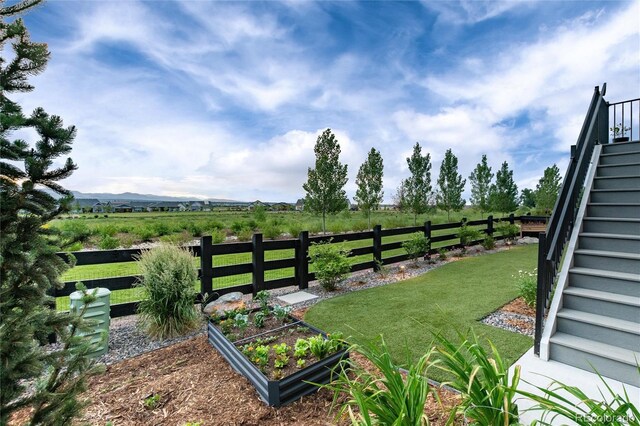 view of yard featuring a rural view