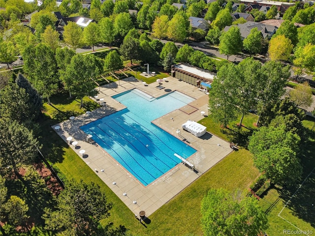 8276 E 28th Dr, Denver, CO 80238 - aerial view of a pool