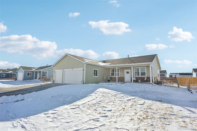 view of front of home with a garage