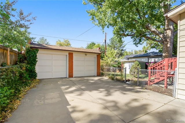 view of garage