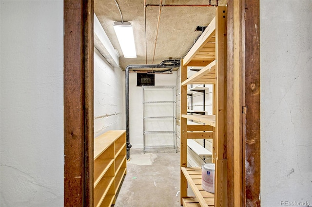 interior space featuring concrete flooring