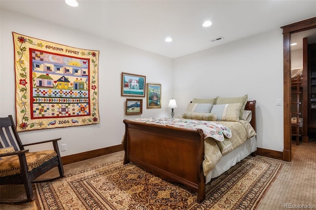 2480 Castle Butte Dr, Castle Rock, CO 80109 - bedroom with visible vents, recessed lighting, baseboards, and carpet floors
