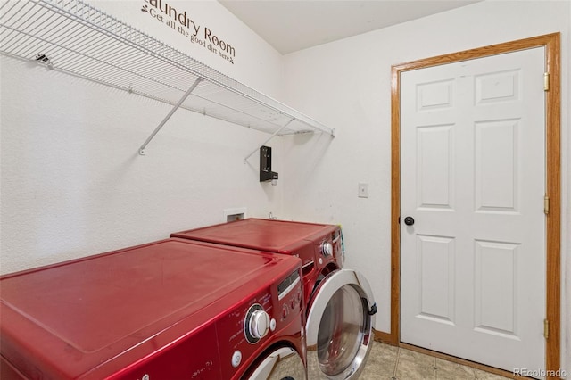 washroom with laundry area and separate washer and dryer