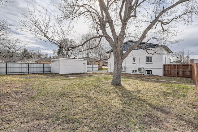 view of yard with fence