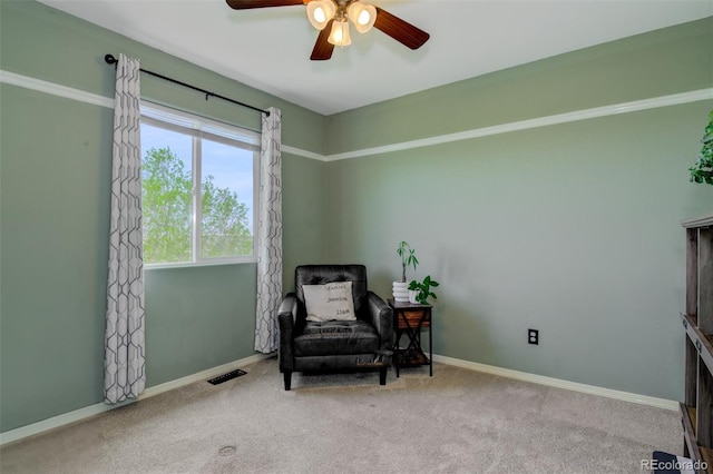 1156 White Stone Way, Fountain, CO 80817 - sitting room with ceiling fan, carpet, and baseboards