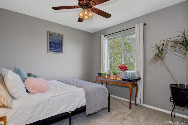 1156 White Stone Way, Fountain, CO 80817 - bedroom featuring light carpet, baseboards, and ceiling fan