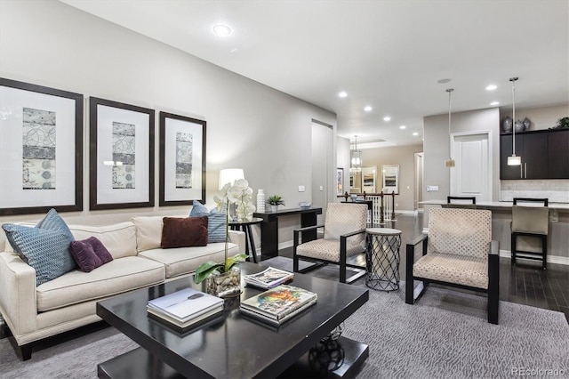 22310 E Chenango Dr, Aurora, CO 80015 - living area featuring recessed lighting and baseboards