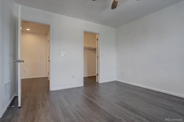 9520 Halstead, Lone Tree, CO 80124 - unfurnished bedroom with dark wood-style flooring, baseboards, and recessed lighting