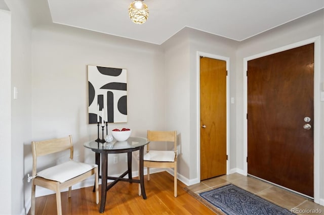 foyer with hardwood / wood-style floors