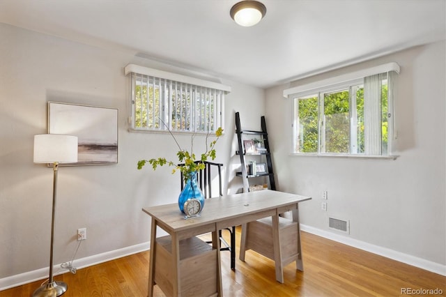 home office featuring wood-type flooring