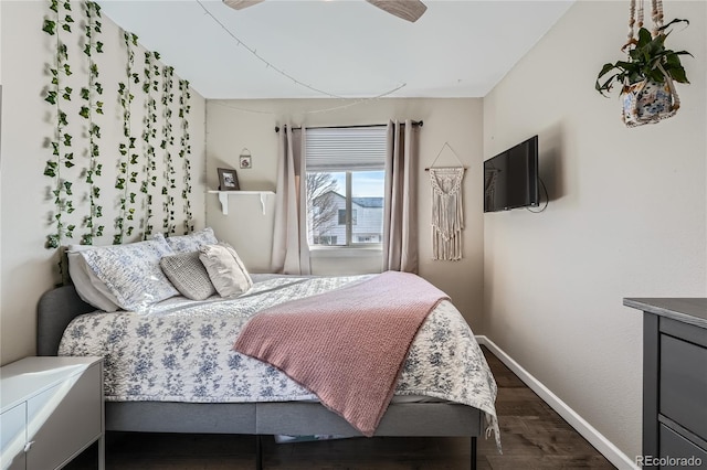 bedroom featuring dark wood-type flooring