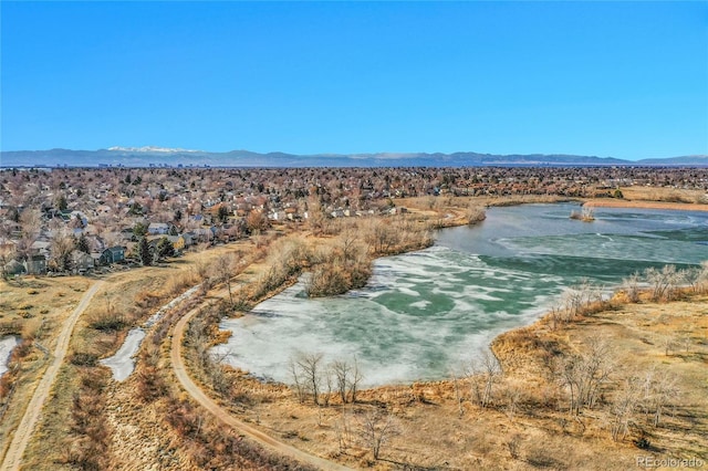 property view of water featuring a mountain view