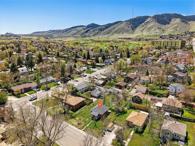 1914 Washington Ave, Golden, CO 80401 - aerial view of property and surrounding area featuring a mountain backdrop and nearby suburban area