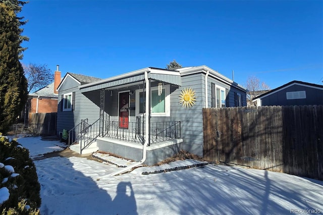 view of front of property with a porch