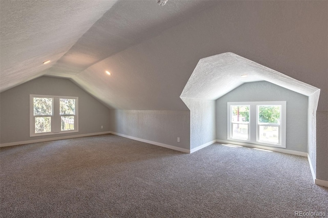 5195 Allison St, Arvada, CO 80002 - bonus room featuring vaulted ceiling, carpet floors, a textured ceiling, and healthy amount of natural light