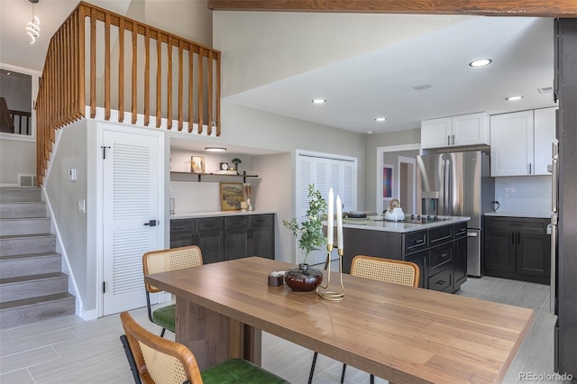 5195 Allison St, Arvada, CO 80002 - dining area featuring stairs and recessed lighting