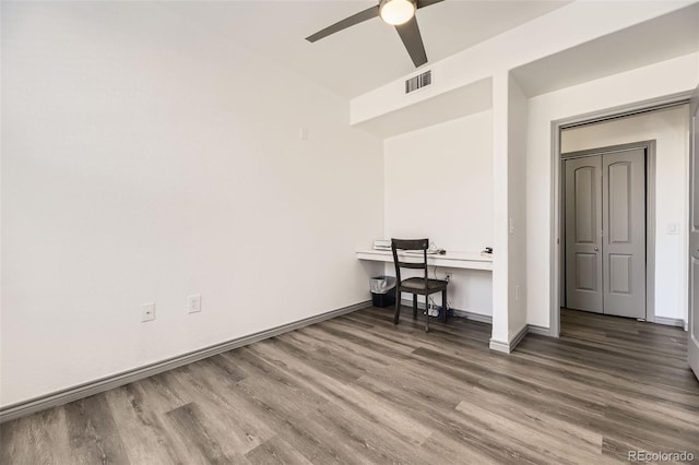 18657 Stroh Rd Unit 4103, Parker, CO 80134 - office space with wood finished floors, a ceiling fan, and baseboards
