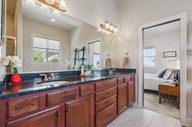 bathroom featuring vanity and tile patterned floors