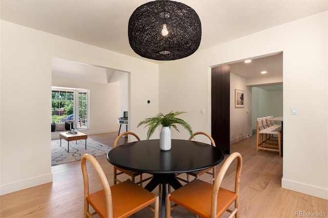 6097 S Jackson St, Centennial, CO 80121 - dining space with light wood-type flooring and recessed lighting