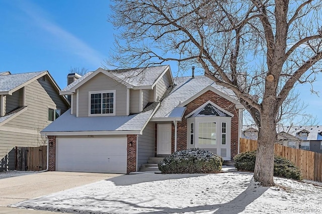 front facade with a garage