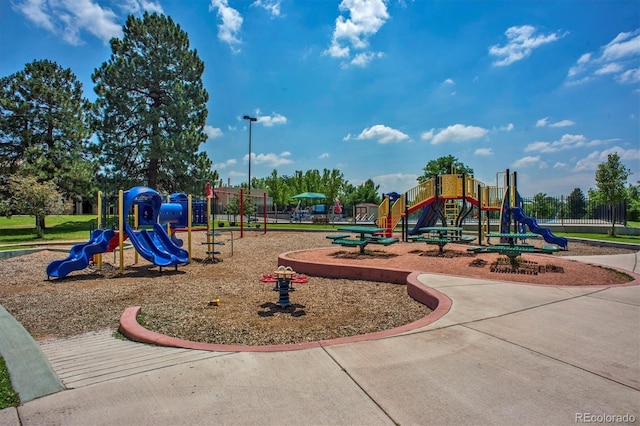 view of community jungle gym