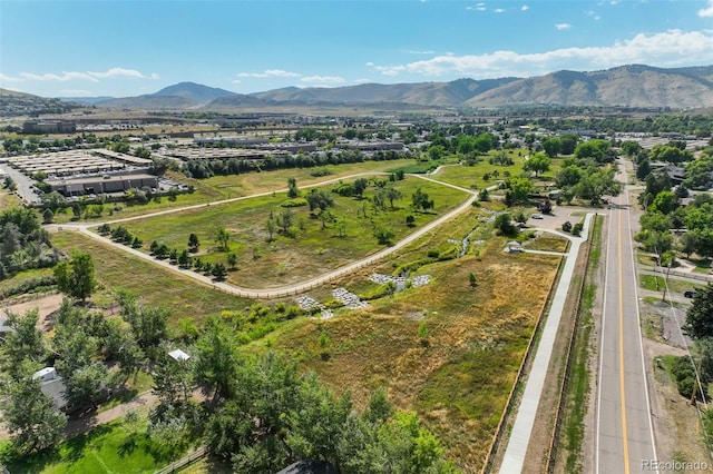 aerial view featuring a mountain view