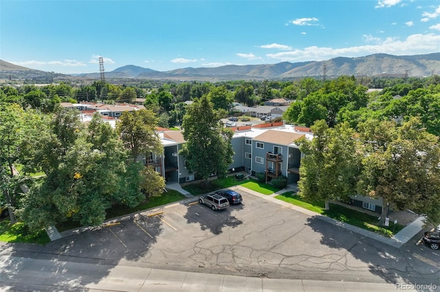 bird's eye view with a mountain view