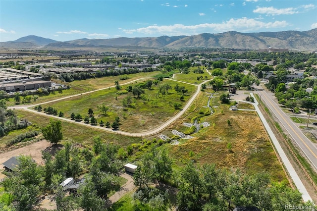 bird's eye view featuring a mountain view