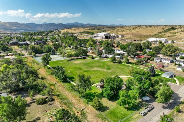 bird's eye view featuring a mountain view