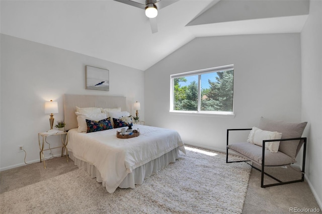 8884 Miners St, Highlands Ranch, CO 80126 - bedroom with carpet, lofted ceiling, and ceiling fan
