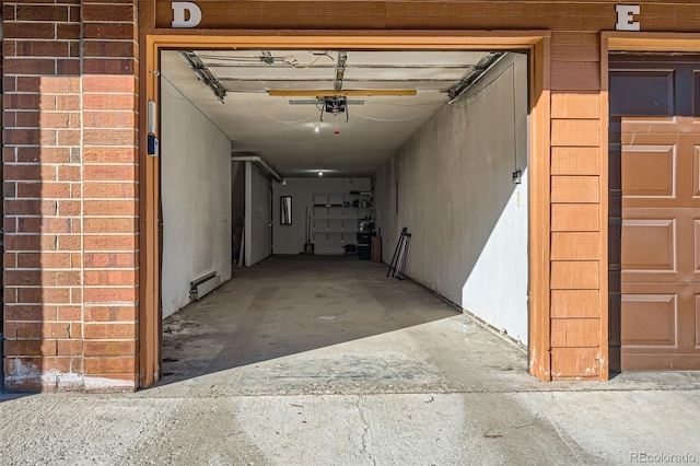 garage with baseboard heating