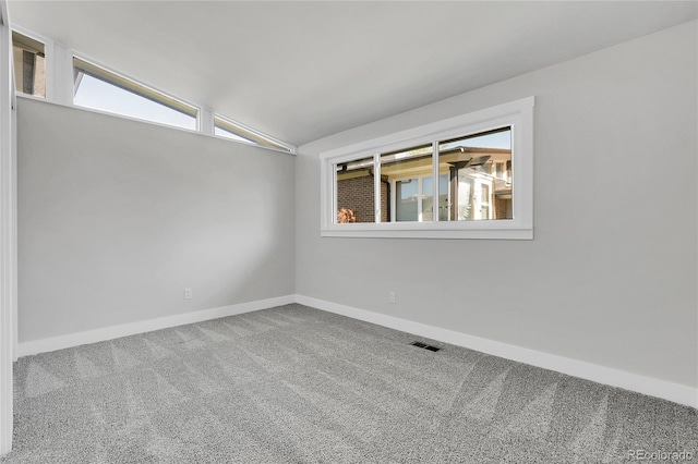 5373 S Prescott St, Littleton, CO 80120 - spare room with carpet floors, vaulted ceiling, and baseboards