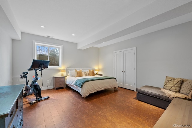 bedroom featuring wood-type flooring