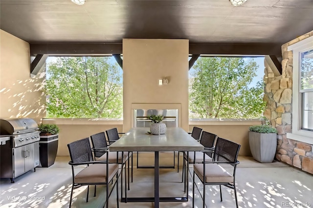 view of patio / terrace featuring a grill