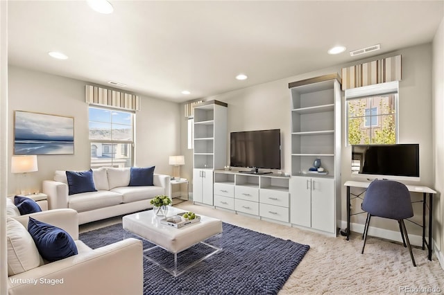 view of carpeted living room