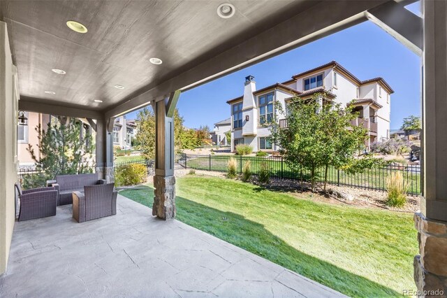 view of patio / terrace with an outdoor living space