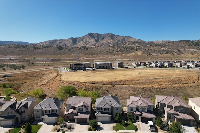 aerial view featuring a mountain view