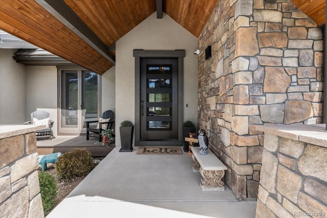 15116 Lyons Ridge Dr, Morrison, CO 80465 - entrance to property with stucco siding and stone siding