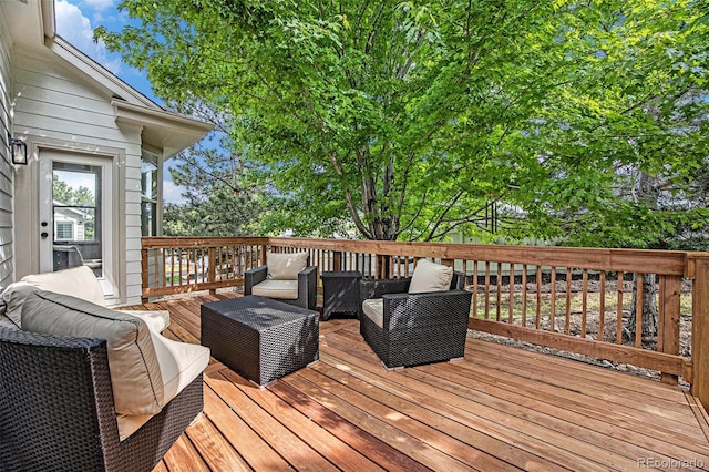 7410 Winter Berry Ln, Castle Pines, CO 80108 - deck featuring an outdoor living space