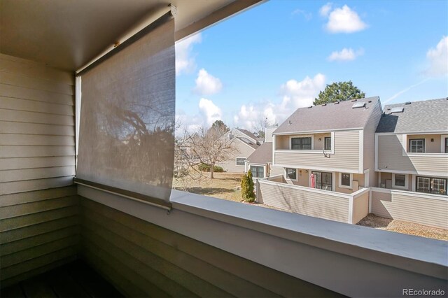 balcony with a residential view