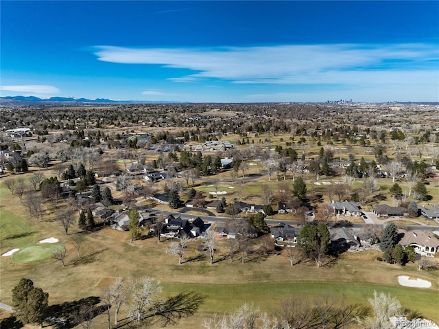 aerial view with a mountain view and a residential view