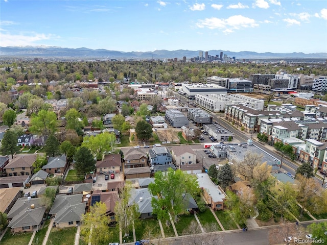 746 Birch St, Denver, CO 80220 - birds eye view of property with a city view and a mountain view